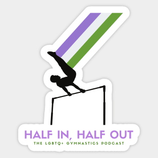 HIHO Logo (Genderqueer flag - Transparent) Sticker